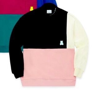 Teddy Fresh Colorblock Need A Hug Sweatshirt with Bear Patch Small Rare